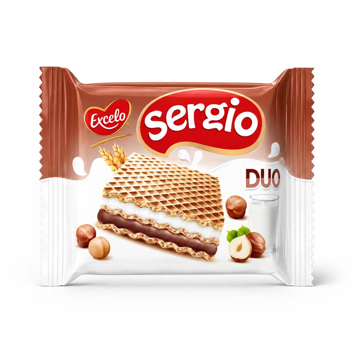 Napolitană Sergio Duo cu cremă de alune 18 g